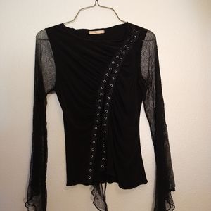 Gothic Y2K mesh top